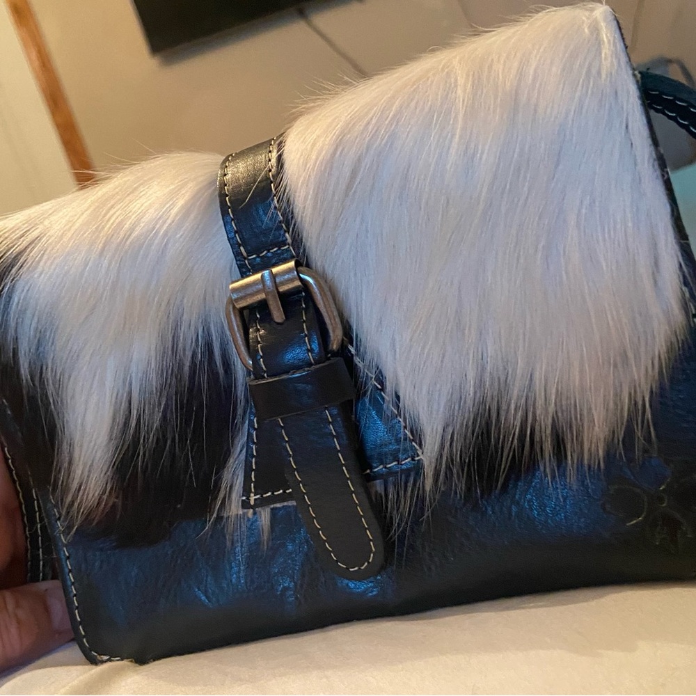 Patricia Nash Italian leather and natural cowhide crossbody